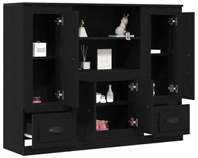 vidaXL Βιβλιοθήκη Μαύρη Οξυά 132 x 35.5 x 103.5 εκ Επεξεργασμένο ξύλο