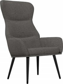 vidaXL Πολυθρόνα Relax Σκούρο Γκρι Υφασμάτινη με Σκαμπό