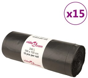 vidaXL Σακούλες απορριμμάτων 150 τεμ. Μαύρες 240 Λ.