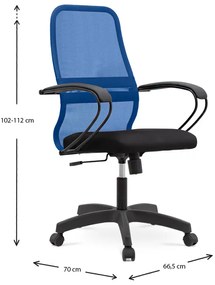 Καρέκλα γραφείου Moonlight Megapap με ύφασμα Mesh σε χρώμα μπλε - μαύρο 66,5x70x102/112εκ. - Ύφασμα - GP008-0014