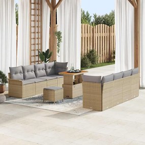 vidaXL Σετ Καναπέ Κήπου 11 pcs Μπεζ, Ανοιχτό Γκρι 90 x 55 x 71 cm