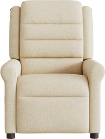 vidaXL Πολυθρόνα Μασάζ Ανακλινόμενη Κρεμ Υφασμάτινη