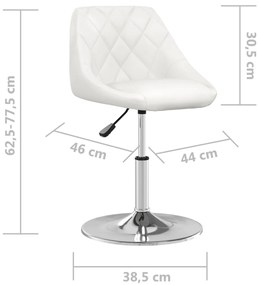 vidaXL Καρέκλες Τραπεζαρίας 6 τεμ. Λευκές από Δερματίνη