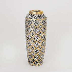 ΒΑΖΟ ΚΕΡΑΜΙΚΟ ΧΡΥΣΟ - ΛΕΥΚΟ - ΜΑΥΡΟ 12.5x12.5x31cm