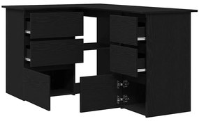 vidaXL Γωνιακό γραφείο Μαύρη δρυς 145 x 100 x 76 εκ Επεξεργασμένο ξύλο
