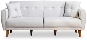 Καναπές 3θέσιος κρεβάτι PWF-0179 με ύφασμα κρεμ 205x80x85εκ Υλικό: FABRIC 071-000461