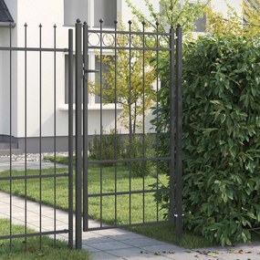vidaXL Πύλη Φράχτη HORST 100 x 175 cm Μέταλλο Μαύρο Κλειδώσιμο