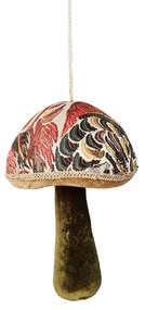 XMAS MUSHROOM BROCADE A ΜΑΝΙΤΑΡΙ FOAM ΥΦΑΣΜΑ ΠΟΛΥΧΡΩΜΟ 13x13xH17cm