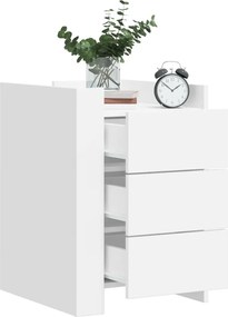 vidaXL Κομοδίνο Λευκό 45 x 50 x 65 εκ. από Επεξεργασμένο Ξύλο