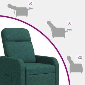 vidaXL Αναπαυτική Καρέκλα Σκούρο Πράσινο Ύφασμα