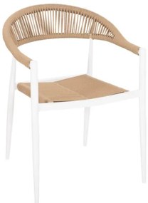 ΠΟΛΥΘΡΟΝΑ ΑΛΟΥΜΙΝΙΟΥ GRET HM5854.01 ΛΕΥΚΗ PE RATTAN ΜΠΕΖ 56x55,5x78Υεκ.