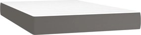 vidaXL Κρεβάτι Boxspring με Στρώμα &amp; LED Γκρι 120x200 εκ. Συνθ. Δέρμα
