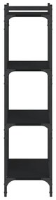 vidaXL Βιβλιοθήκη 4 Επιπέδων Μαύρη 60x30x120 εκ. Επεξεργασμένο Ξύλο