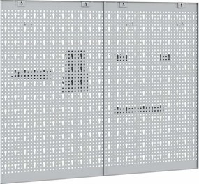 vidaXL Πάνελ Τοίχου Εργαλείων 2 pcs Γκρι 100 x 1 x 80 εκ