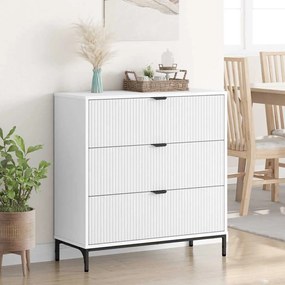 vidaXL Πλαϊνό γραφείο Λευκό 79.5 x 33 x 82 εκ Επεξεργασμένο ξύλο
