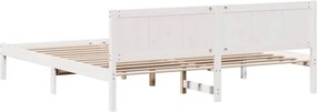 vidaXL Σκελετός Κρεβατιού Λευκό 200 x 200 cm Μασίφ ξύλο πεύκου