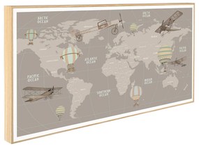 Παιδικό Κάδρο Γκρι Χάρτης KDP251 30x60cm