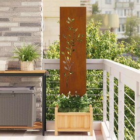 vidaXL Οθόνη Ιδιωτικότητας Κήπου Floral Σκ rusty 32 χ 140 εκ