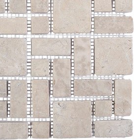 vidaXL Πλακίδια Μωσαϊκού Κρεμ 30 x 30 cm Μάρμαρο