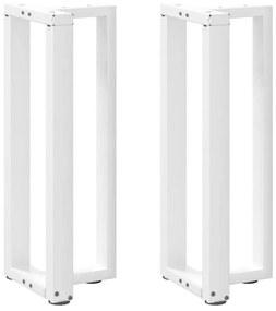Πόδια Κονσόλας σε Σχήμα Τ, 2 τεμ. Λευκά 25x28x(72-73) εκ. Ατσάλι