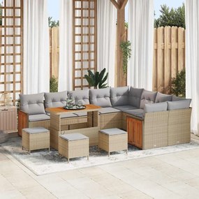 vidaXL Σετ Καναπέ Κήπου 13 pcs μπεζ και ανοιχτό γκρι 110 x 55 x 71 εκ