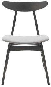 Καρέκλα Orlean pakoworld ξύλο rubber wood rustic grey-ύφασμα γκρι