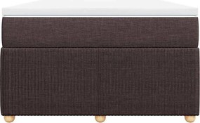 vidaXL Κρεβάτι Boxspring με Στρώμα Σκούρο Καφέ 120x190 εκ Υφασμάτινο