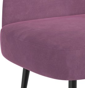 vidaXL Δερμάτινος Πάγκος με Πλάτη Μοβ 110 x 60 x 76 cm Βελούδο