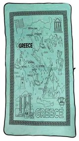 Πετσέτα θαλάσσης Greece Με Χάρτη Της Ελλάδας 140x70cm - Beach towel