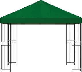 vidaXL Κιόσκι 3 x 3 m Πράσινο Πολυεστέρας και Χάλυβας 190 gsm