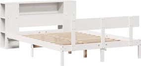 vidaXL Κρεβάτι Βιβλιοθήκη Χωρίς Στρώμα 140x200 εκ Μασίφ Ξύλο Πεύκο