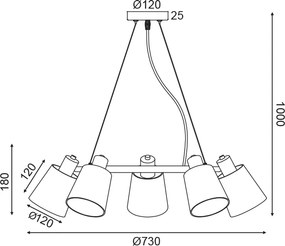 Φωτιστικό Οροφής Πολύφωτο Aca Norma EG215P73BK Black