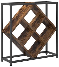 vidaXL Ραφιέρα Κρασιού Καπνιστή Δρυός 51x18x52,5 εκ. Κατασκευασμένο Ξύλο