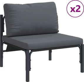 vidaXL Σετ Καναπέ Κήπου 5 τμχ. Μαύρο Ατσάλι