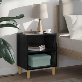 vidaXL Ντουλάπι κρεβατιού 2 pcs Μαύρη Οξυά 40 x 30 x 50 cm