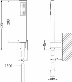 Mexen R-02 σετ ντους σημείου, μαύρο - 785005050-70