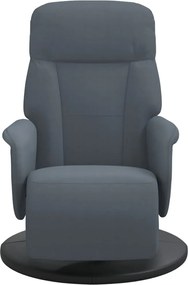 vidaXL Πολυθρόνα Relax Σκούρο Γκρι Βελούδινη με Υποπόδιο