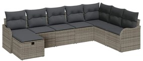 vidaXL Σετ Καναπέ Κήπου 8 pcs Γκρι 287,5 x 177,5 x 85 εκ. Πολυ ράταν