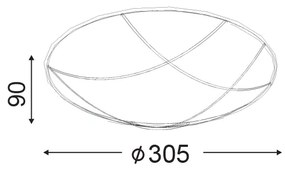 ΠΛΑΦΟΝΙΕΡΑ ΜΕΤΑΛΛΙΚΗ ΜΑΥΡΟ - ΧΡΥΣΟ Φ30CM 2XE27 MINOS - DLA7192