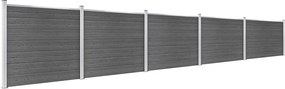 vidaXL Σετ Πάνελ Περίφραξης Μαύρο 872 x 146 εκ. από WPC