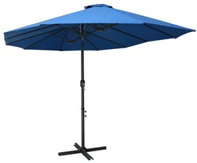 vidaXL Ομπρέλα Κήπου Μπλε 460 x 270 εκ. με Ιστό Αλουμινίου