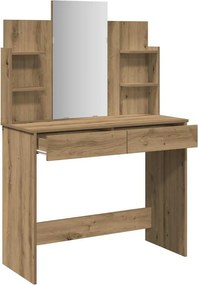 vidaXL Κομοδίνο με καθρέφτη Artisan Oak 96x39x142 cm