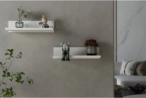 Stewehome Σετ 2 τεμαχίων λευκή ραφιέρα τοίχου Λευκό 40x10x10 cm