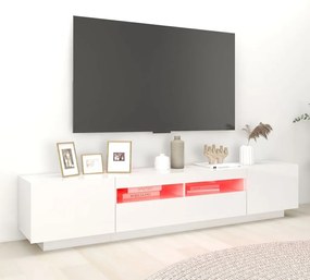 Έπιπλο Τηλεόρασης με LED Γυαλιστερό Λευκό 200 x 35 x 40 εκ. - Λευκό