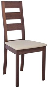 Καρέκλα Miller Ε782,3 45x52x97cm Walnut-Ecru Wood, Technoderma