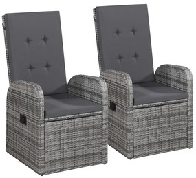 vidaXL Σετ Τραπεζαρίας Κήπου 9 Τεμαχίων Γκρι με Μαξιλάρια
