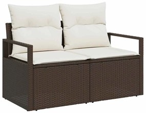 vidaXL Σετ Καναπέ Κήπου με αποθήκευση 9 pcs Καφέ Πολυ ράταν