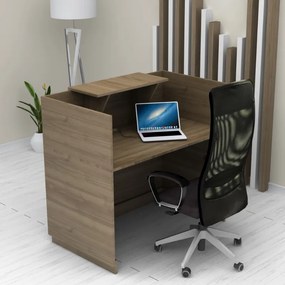 Γραφείο υποδοχής - reception Lemmon Megapap χρώμα καρυδί 120x70x110εκ.