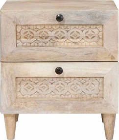 vidaXL Κομοδίνο Λευκό 40 x 33 x 46 εκ. Επεξεργασμένο Ξύλο