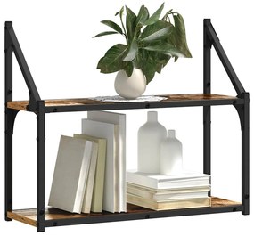 vidaXL Ράφι Τοίχου Παλαιό ξύλο 60 x 21 x 51 cm Επεξεργασμένο ξύλο